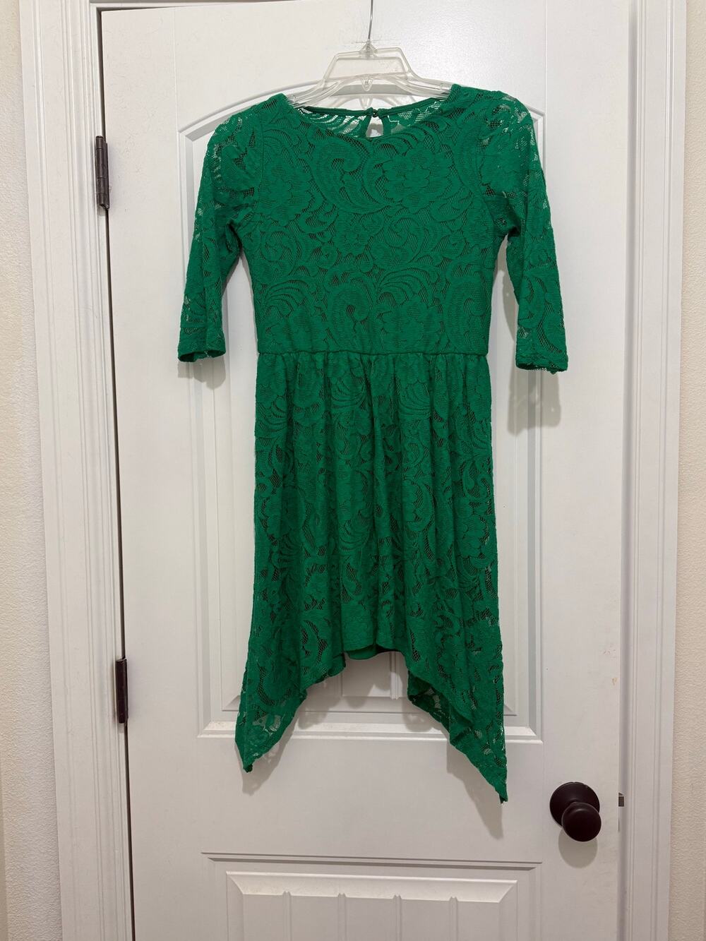 Gianni Bini GB Girls Green Lace Dress - Kids Girls Size Large EUC